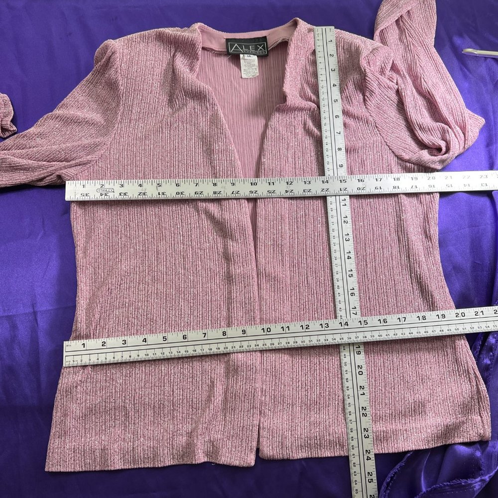 πAlex Evenings Elegant Open Front Evening Blazer - Jacket - Picture 8 of 13